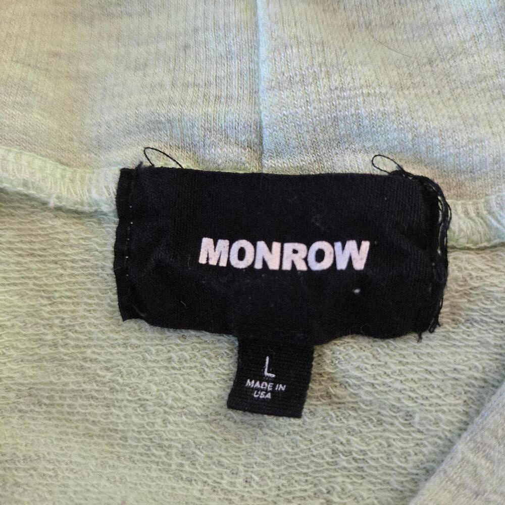 Monrow Spring Green Supersoft Hoodie L Cozy Quiet Luxury Athleisure - Picture 3 of 5